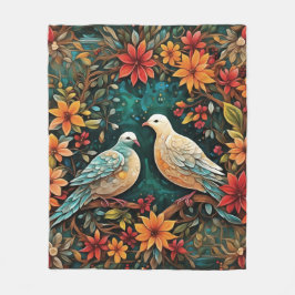 Two Turtle Doves フリースブランケット