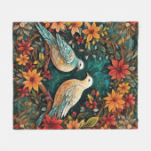 Two Turtle Doves フリースブランケット (正面(横))