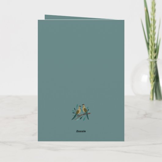 Two Turtle Doves Cut-Out Stencil Retro Style 3 カード (裏面)