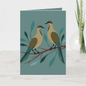 Two Turtle Doves Cut-Out Stencil Retro Style 3 カード (正面)