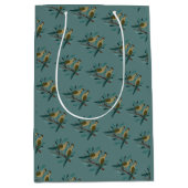 Two Turtle Doves Cut-Out Stencil Retro Style 3 ミディアムペーパーバッグ (正面)