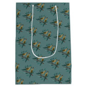 Two Turtle Doves Cut-Out Stencil Retro Style 3 ミディアムペーパーバッグ (裏面)