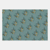 Two Turtle Doves Cut-Out Stencil Retro Style 3 ラッピングペーパーシート (正面2)