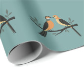 Two Turtle Doves Cut-Out Stencil Retro Style 4 ラッピングペーパー (ロールコーナー)