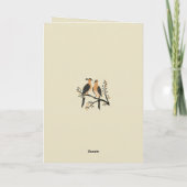 Two Turtle Doves Cut-Out Stencil Retro Style 7 カード (裏面)