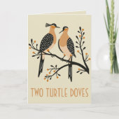 Two Turtle Doves Cut-Out Stencil Retro Style 7 カード (正面)