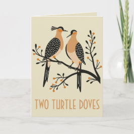 Two Turtle Doves Cut-Out Stencil Retro Style 7 カード
