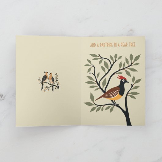 Two Turtle Doves Cut-Out Stencil Retro Style 7 カード (内部)