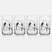 Two Turtle Doves Cut-Out Stencil Retro Style 7 ガラス缶 (正面)