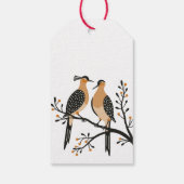 Two Turtle Doves Cut-Out Stencil Retro Style 7 ギフトタグ (裏面)