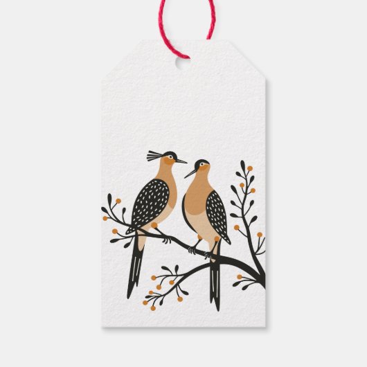 Two Turtle Doves Cut-Out Stencil Retro Style 7 ギフトタグ (裏面)