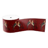 Two Turtle Doves Cut-Out Stencil Retro Style 7 グログランリボン (リール)