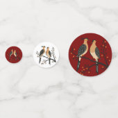 Two Turtle Doves Cut-Out Stencil Retro Style 7 コンフェッティ (正面)