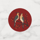 Two Turtle Doves Cut-Out Stencil Retro Style 7 コンフェッティ (スモール正面)