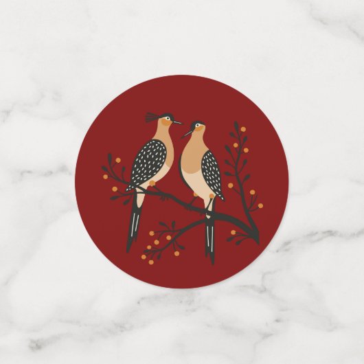 Two Turtle Doves Cut-Out Stencil Retro Style 7 コンフェッティ (スモール正面)