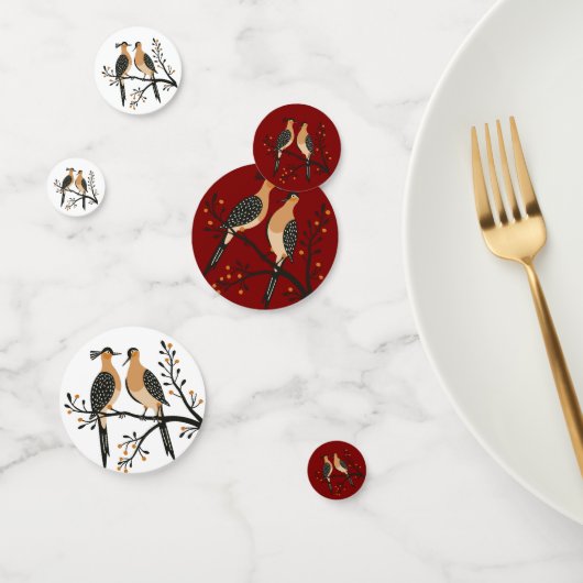 Two Turtle Doves Cut-Out Stencil Retro Style 7 コンフェッティ (グループ)