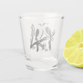 Two Turtle Doves Cut-Out Stencil Retro Style 7 ショットグラス (裏面)