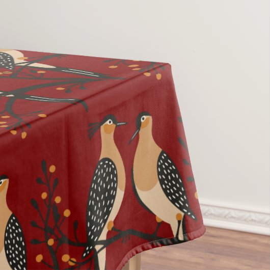 Two Turtle Doves Cut-Out Stencil Retro Style 7 テーブルクロス (インサイチュ)