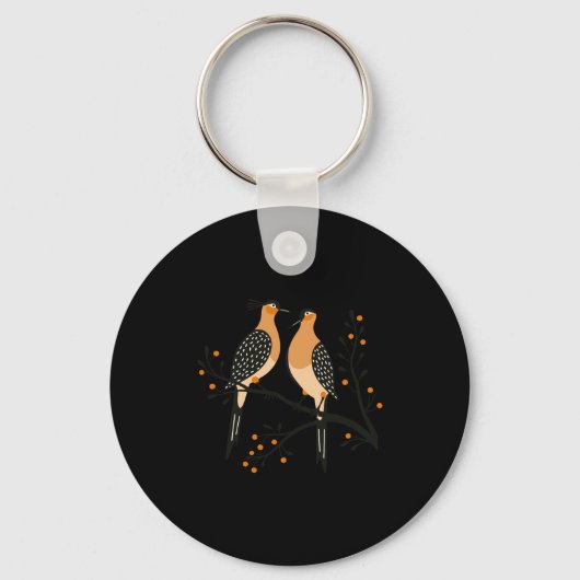 Two Turtle Doves Cut Out Stencil Retro Style 7 T S キーホルダー (正面)