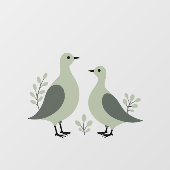 Two Turtle Doves Cut-Out Stencil Retro Style 8 ウィンドウサイン (シート)