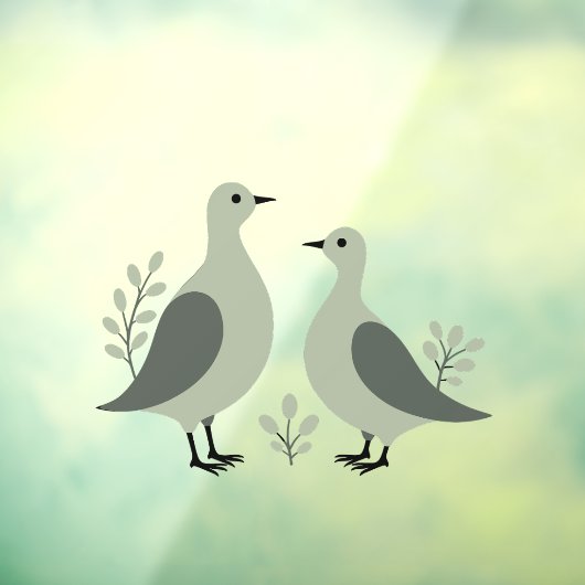 Two Turtle Doves Cut-Out Stencil Retro Style 8 ウィンドウサイン (シート3)