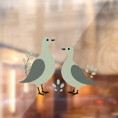Two Turtle Doves Cut-Out Stencil Retro Style 8 ウィンドウサイン (シート2)
