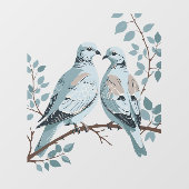 Two Turtle Doves Cut-Out Stencil-Style ウィンドウサイン (シート)