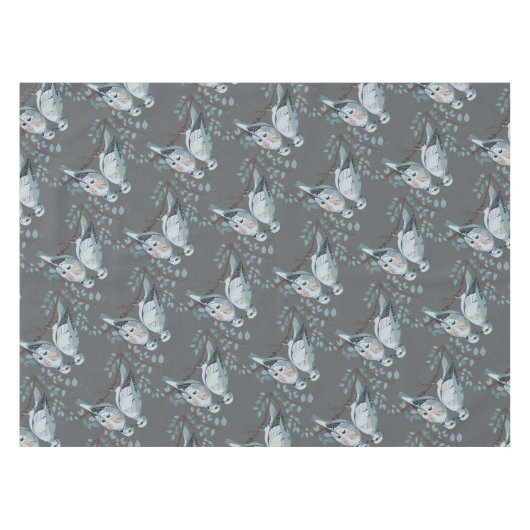 Two Turtle Doves Cut-Out Stencil-Style テーブルクロス (正面(横))