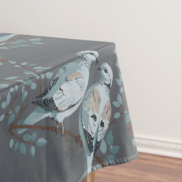 Two Turtle Doves Cut-Out Stencil-Style テーブルクロス