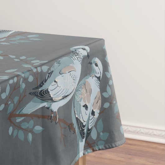 Two Turtle Doves Cut-Out Stencil-Style テーブルクロス (インサイチュ)