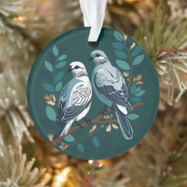 Two Turtle Doves Cut-Out Stencil-Style 2 オーナメント