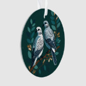 Two Turtle Doves Cut-Out Stencil-Style 2 オーナメント (正面)