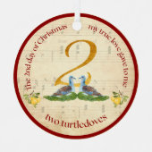 Two Turtledoves 2nd day of Christmas メタルオーナメント (正面)