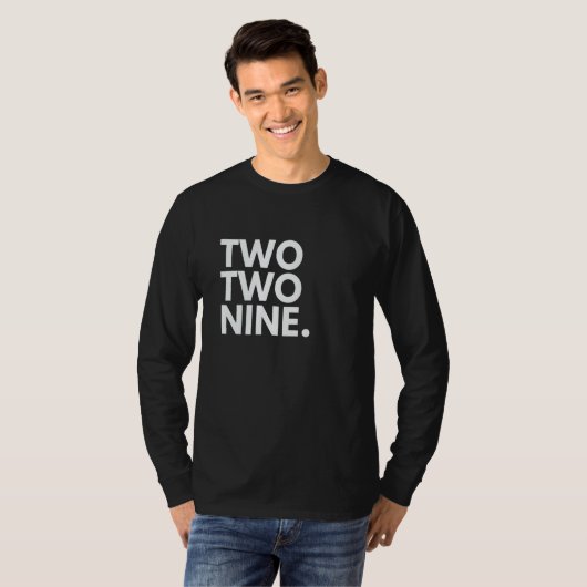 TWO TWO NINE Area Code 229 Albany GA Georgia USA Tシャツ (正面フル)