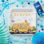 Two Two Two School Bus Square Paper Plate ペーパープレート (パーティー)