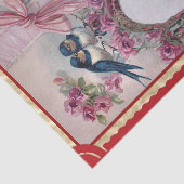 Two Valentine Lovebirds with Purple Roses, Ribbon 薄葉紙 (詳細)