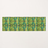 Two views of a green and yellow patterned tile  ヨガマット (裏面(横))