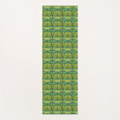 Two views of a green and yellow patterned tile  ヨガマット (正面)
