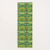 Two views of a green and yellow patterned tile  ヨガマット (裏面)