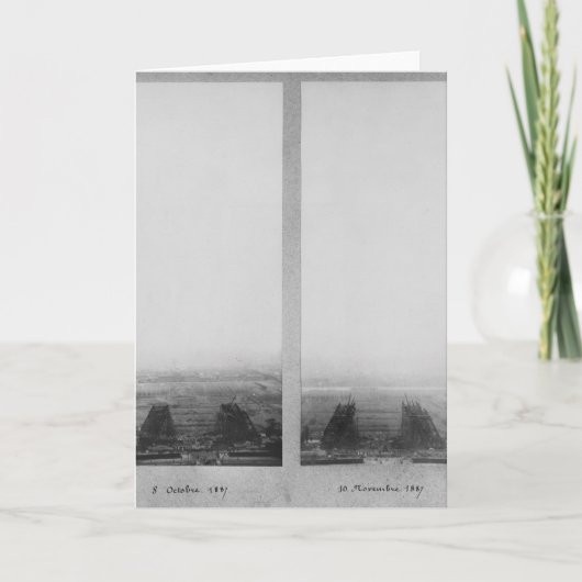 Two views of the construction of the Eiffel カード (正面)