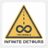 Two Wheels Infinite Detours Cycling スクエアシール (正面)