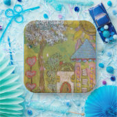 Two Whimsical Houses ペーパープレート (パーティー)