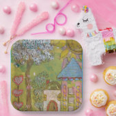 Two Whimsical Houses ペーパープレート (パーティー)