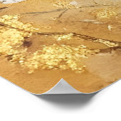 two white doves perched on a branch ポスター (角)