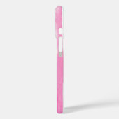Two White Poppies on Faded Pink Denim Stripes  Case-Mate iPhoneケース (裏面 / 左)
