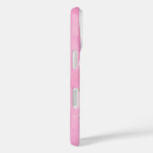 Two White Poppies on Faded Pink Denim Stripes  Case-Mate iPhoneケース (裏面 / 右)