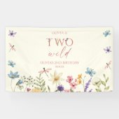 Two Wild ワイルドフラワー 2歳の誕生日パーティー 横断幕 (横)