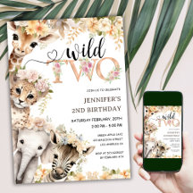 Two Wild | 女の子のサファリジャングル2歳の誕生日