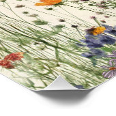 Two Wild Birthday - Boho Cream Wildflower Poster ポスター (コーナー)