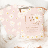 TWO Wild Daisy Floral 2nd Birthday 招待状